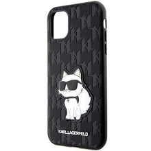 Заредете изображение във визуализатора на галерията – Original Pouch KARL LAGERFELD Saffiano Monogram Choupette KLHCN61SAKHPCK for Iphone 11/ Xr Black
