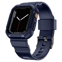 Заредете изображение във визуализатора на галерията – Kingxbar CYF537 2in1 Armored Case for Apple Watch SE, 8, 7, 6, 5, 4, 3, 2, 1 (45, 44, 42 mm) with Strap Blue
