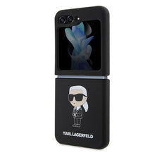 Заредете изображение във визуализатора на галерията – Karl Lagerfeld KLHCZF5SNIKBCK Z Flip5 hardcase black/black Silicone Ikonik
