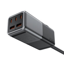 Заредете изображение във визуализатора на галерията – Acefast Z2 GaN 75W PD desktop charger 3x USB-C 2x USB-A - black and gray
