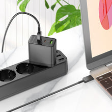 Заредете изображение във визуализатора на галерията – Borofone Wall charger BN12 Manager - USB + 2xType C - PD 65W 3A black
