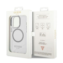 Заредете изображение във визуализатора на галерията – Guess GUHMP14XHTRMS iPhone 14 Pro Max 6.7" silver/silver hard case Metal Outline Magsafe
