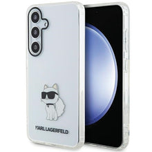 Заредете изображение във визуализатора на галерията – Original Pouch KARL LAGERFELD hardcase IML Choupette KLHCS24MHNCHTCT for Samsung Galaxy S24 Plus transparent
