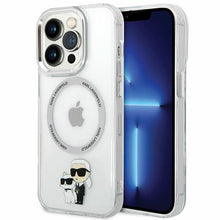 Заредете изображение във визуализатора на галерията – Karl Lagerfeld KLHMP13LHNKCIT iPhone 13 Pro 6.1" hardcase transparent Iconic Karl&amp;Choupette Magsafe
