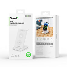 Заредете изображение във визуализатора на галерията – Duzzona W10-S 3in1 15W Qi wireless charger - white

