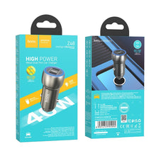 Заредете изображение във визуализатора на галерията – HOCO car charger 2x Type C PD 40W Z48 metal gray

