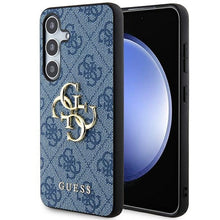 Заредете изображение във визуализатора на галерията – Guess 4G Big Metal Logo case for Samsung Galaxy S24 - blue

