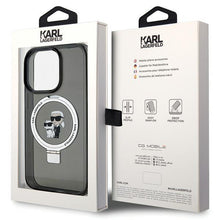 Заредете изображение във визуализатора на галерията – Karl Lagerfeld KLHMP15XHMRSKCK iPhone 15 Pro Max 6.7" black/black hardcase Ring Stand Karl&amp;Choupette MagSafe
