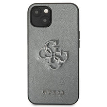Заредете изображение във визуализатора на галерията – Guess GUHCP13MSA4GSGR iPhone 13 6,1" szary/grey hardcase Saffiano 4G Metal Logo
