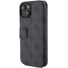 Заредете изображение във визуализатора на галерията – Original Case GUESS book 4G Metal Logo GUBKP15S4GMGGR for Iphone 13/14/15 grey
