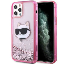 Заредете изображение във визуализатора на галерията – Karl Lagerfeld KLHCP12MLNCHCP iPhone 12/ 12 Pro 6.1" pink/pink hardcase Glitter Choupette Head
