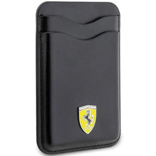 Заредете изображение във визуализатора на галерията – Ferrari Wallet Card Slot FEWCMRSIK case - black MagSafe Leather 2023 Collection
