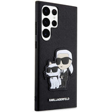 Заредете изображение във визуализатора на галерията – Original KARL LAGERFELD Case Saffiano Karl&amp;Choupette KLHCS23LSANKCPK for Samsung Galaxy S23 Ultra black
