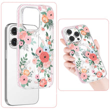 Заредете изображение във визуализатора на галерията – Kingxbar Flora Series magnetic case for iPhone 14 Pro MagSafe decorated with rose flowers print

