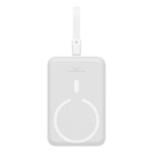 Заредете изображение във визуализатора на галерията – Baseus Magnetic Mini MagSafe 10000mAh 20W powerbank with built-in Lightning cable - white + Baseus Simple Series USB-C - USB-C 60W 0.3m cable
