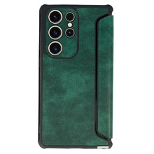 Заредете изображение във визуализатора на галерията – Razor Leather Book Case for Samsung Galaxy S23 dark green
