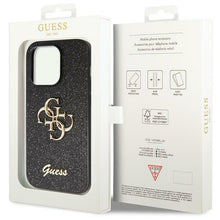 Заредете изображение във визуализатора на галерията – Original Case GUESS hardcase Glitter Script Big 4G GUHCP14XHG4SGK for Iphone 14 Pro Max black
