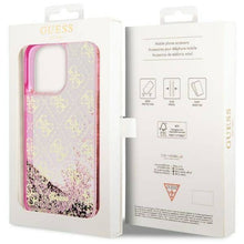 Заредете изображение във визуализатора на галерията – Original faceplate case GUESS GUHCP14XLC4PSGP for iPhone 14 PRO MAX (Liquid Glitter 4G Translucent / pink)
