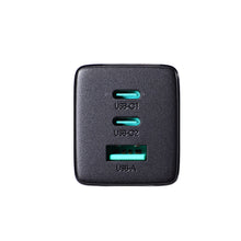 Заредете изображение във визуализатора на галерията – Joyroom fast charger GaN 65W USB, 2x USB C black + USB C cable - USB C 100W 1.2m (TCG01)
