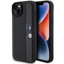 Заредете изображение във визуализатора на галерията – BMW Perforated Tricolor Line case for iPhone 15 / 14 / 13 - black
