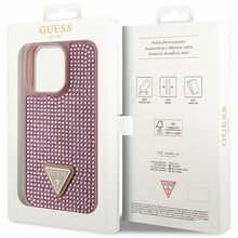 Заредете изображение във визуализатора на галерията – Original Case GUESS Rhinestone Triangle hardcase GUHCP14LHDGTPP for Iphone 14 Pro pink
