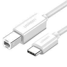 Заредете изображение във визуализатора на галерията – Ugreen printer cable USB-C - USB-B 480Mb/s 1m white (US241)

