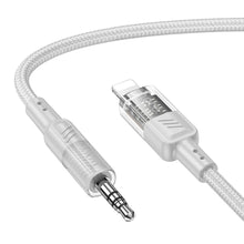 Заредете изображение във визуализатора на галерията – HOCO cable AUX Audio Jack 3,5mm to Lightninng 8-pin UPA27 1,2m gray
