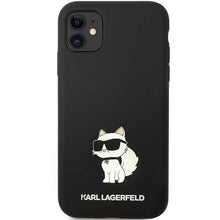 Заредете изображение във визуализатора на галерията – Karl Lagerfeld KLHCN61SNCHBCK iPhone 11/ XR hardcase black/black Silicone Choupette
