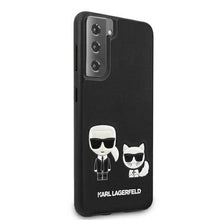 Заредете изображение във визуализатора на галерията – Оригинален гръб Karl Lagerfeld за samsung s21 plus (ikonik karl &amp; choupette / black) - TopMag
