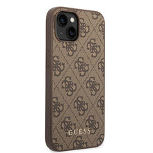 Заредете изображение във визуализатора на галерията – Guess GUHCP15MG4GFBR iPhone 15 Plus 6.7" brown/brown hard case 4G Metal Gold Logo
