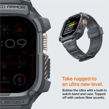 Заредете изображение във визуализатора на галерията – Spigen Rugged Armor Pro Case for Apple Watch Ultra 1/2 (49 mm) - Dark Gray
