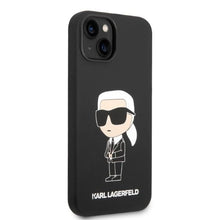 Заредете изображение във визуализатора на галерията – Karl Lagerfeld KLHMP14MSNIKBCK iPhone 14 Plus 6.7" hardcase black/black Silicone Ikonik Magsafe
