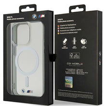 Заредете изображение във визуализатора на галерията – BMW Silver Ring MagSafe case for iPhone 15 Pro - transparent
