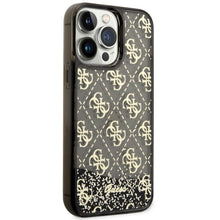Заредете изображение във визуализатора на галерията – Original Case GUESS Liquid Glitter 4G Transculent GUHCP14XLC4PSGK for Iphone 14 Pro Max black
