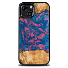 Заредете изображение във визуализатора на галерията – Wood and resin case for iPhone 13 Mini Bewood Unique Vegas - pink and blue
