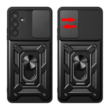 Заредете изображение във визуализатора на галерията – Hybrid Armor Camshield case for Samsung M14 with camera cover - black
