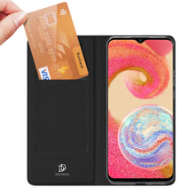 Заредете изображение във визуализатора на галерията – Dux Ducis Skin Pro case for Samsung Galaxy A04e cover with flip card wallet stand black
