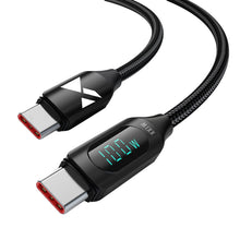 Заредете изображение във визуализатора на галерията – USB C - USB C Cable Wozinsky WUCCC1 with PD Display 100W 1m - Black

