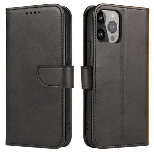 Magnet Case case for Vivo Y35 / Vivo Y22 / Vivo Y22s cover with flip wallet stand black