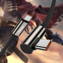 Заредете изображение във визуализатора на галерията – Baseus Legend Series Elbow Fast Charging USB Type C - USB Type C 100W 5A 2m blue (CACS000703)

