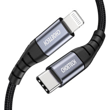 Заредете изображение във визуализатора на галерията – USB-C - Lightning Choetech IP0042 MFi cable 480Mb/s 3A 3m - black
