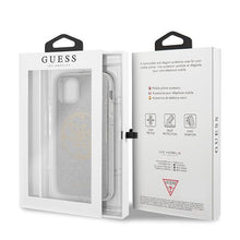 Заредете изображение във визуализатора на галерията – Guess GUHCN58PCUGLLG iPhone 11 Pro jasnoszary/light grey hard case Glitter 4G Circle Logo
