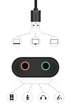Заредете изображение във визуализатора на галерията – Ugreen external sound card music adapter USB - 3.5 mm mini jack 15cm black (30724)
