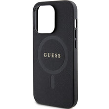 Заредете изображение във визуализатора на галерията – Original Case GUESS hardcase Saffiano MagSafe GUHMP14XPSAHMCK for Iphone 14 Pro Max black
