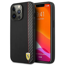 Заредете изображение във визуализатора на галерията – Ferrari FESAXHCP13XBK iPhone 13 Pro Max 6,7" czarny/black hardcase On Track Carbon Stripe
