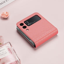 Заредете изображение във визуализатора на галерията – Dux Ducis Bril case for Samsung Galaxy Z Flip 3 cover made of ecological leather pink
