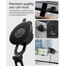 Заредете изображение във визуализатора на галерията – Spigen UTS35W ONETAP UNIVERSAL WINDSHIELD &amp; DASHBOARD CAR MOUNT WIRELESS CHARGER BLACK
