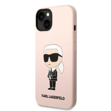 Заредете изображение във визуализатора на галерията – Karl Lagerfeld KLHCP14SSNIKBCP iPhone 14 6.1" hardcase pink/pink Silicone Ikonik
