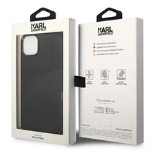 Заредете изображение във визуализатора на галерията – Karl Lagerfeld KLHCP14SFWHK iPhone 14 6,1" hardcase czarny/black Leather Perforated Logo
