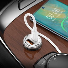 Заредете изображение във визуализатора на галерията – HOCO car charger 2 x USB QC3.0 18W + Type C PD 45W cable Type C for Type C Handy NZ10 silver
